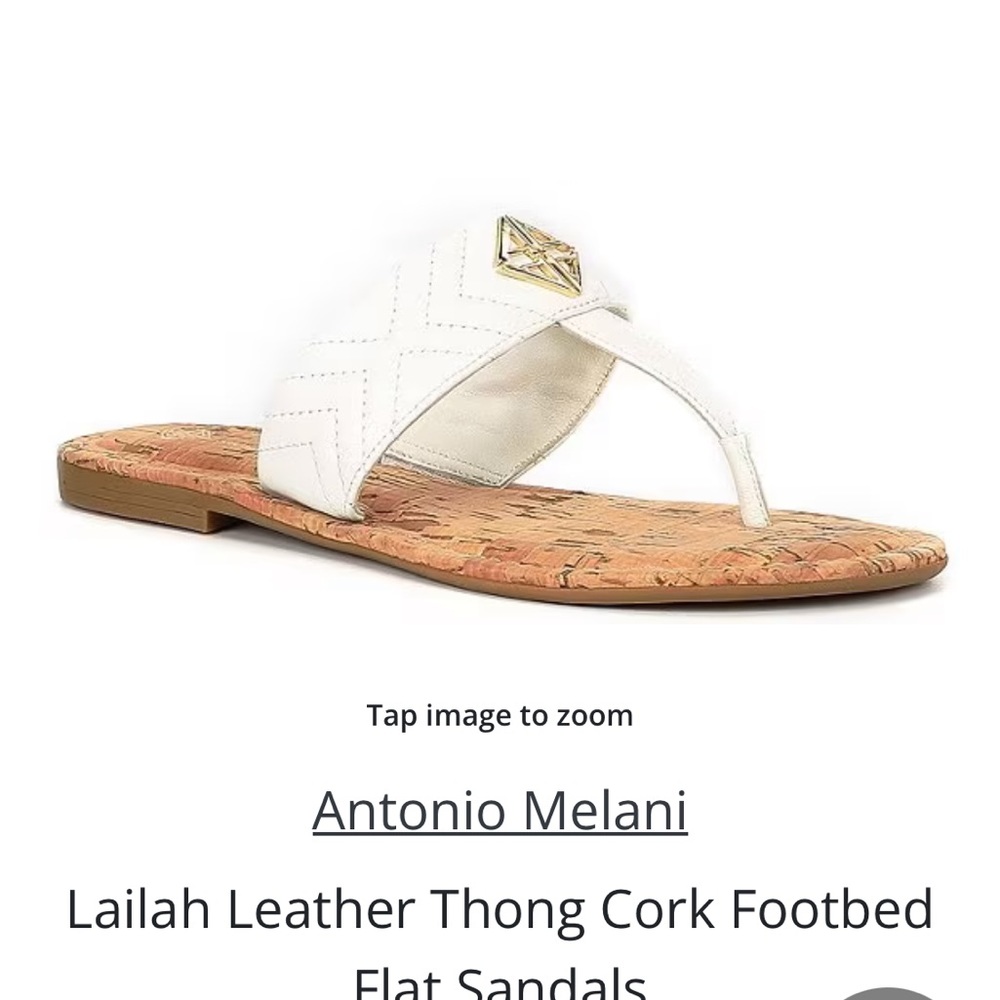 Women’s size 7.5 M Antonio Melani white sandals. Excellent condition